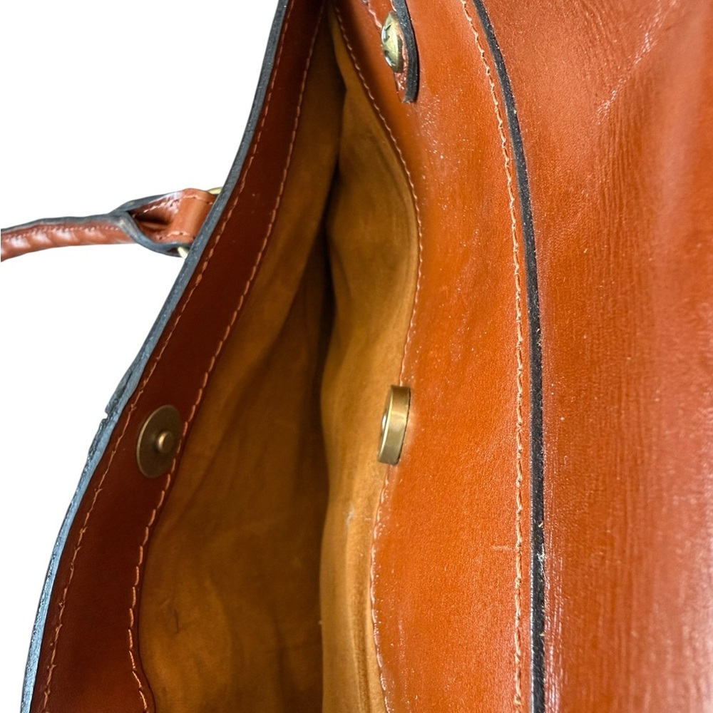 Patricia Nash Vienna Satchel Handbag Tan Tooled Leather Floral Bag NEW Luxury - Picture 6 of 16